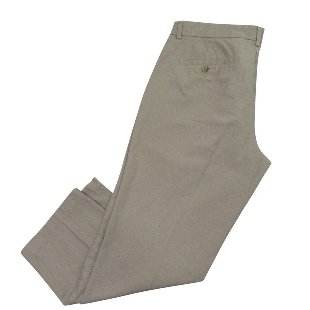Banana Republic Mens Aiden Chino Pants 34 x 26 Beige Flat Front Pocket‎